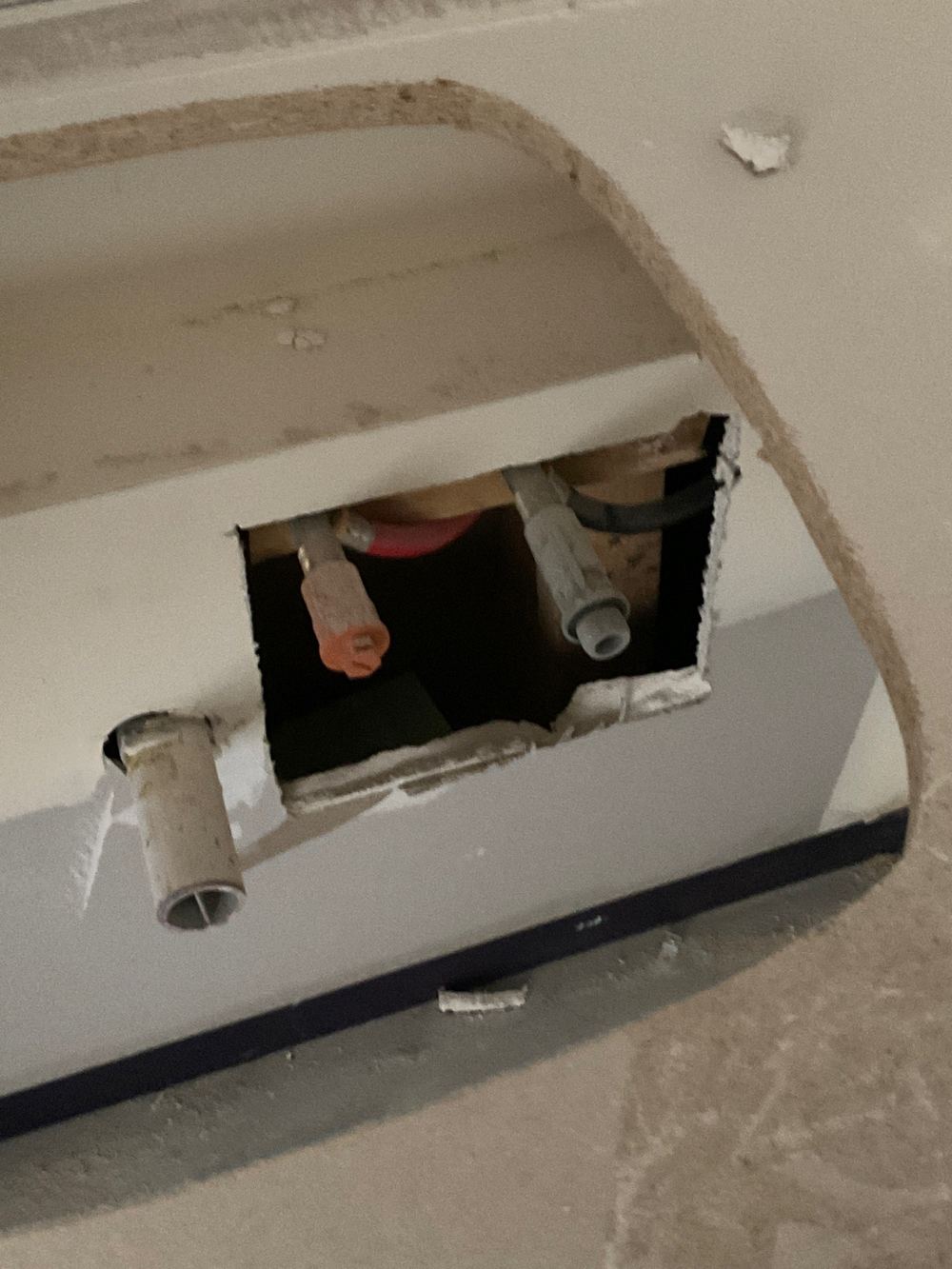 Damaged plaster needing patching and sanding before the painter starts, found during a fixing inspection in Mambourin